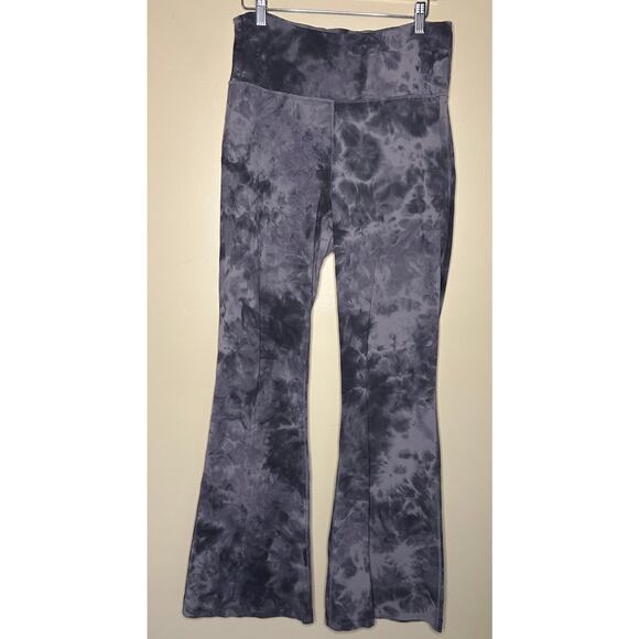 Lululemon Groove High Rise Flare Nulu Yoga Pants Leggings Tie Dye Black Gray 12 - Picture 1 of 12